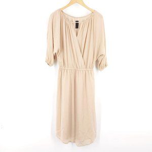 Blaque Label Cinched Waist Midi Shift Dress Nude S